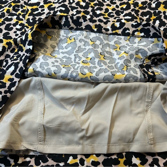 Anne Klein Sleeveless Black/Yellow Leopard Print Dress - Picture 7 of 12